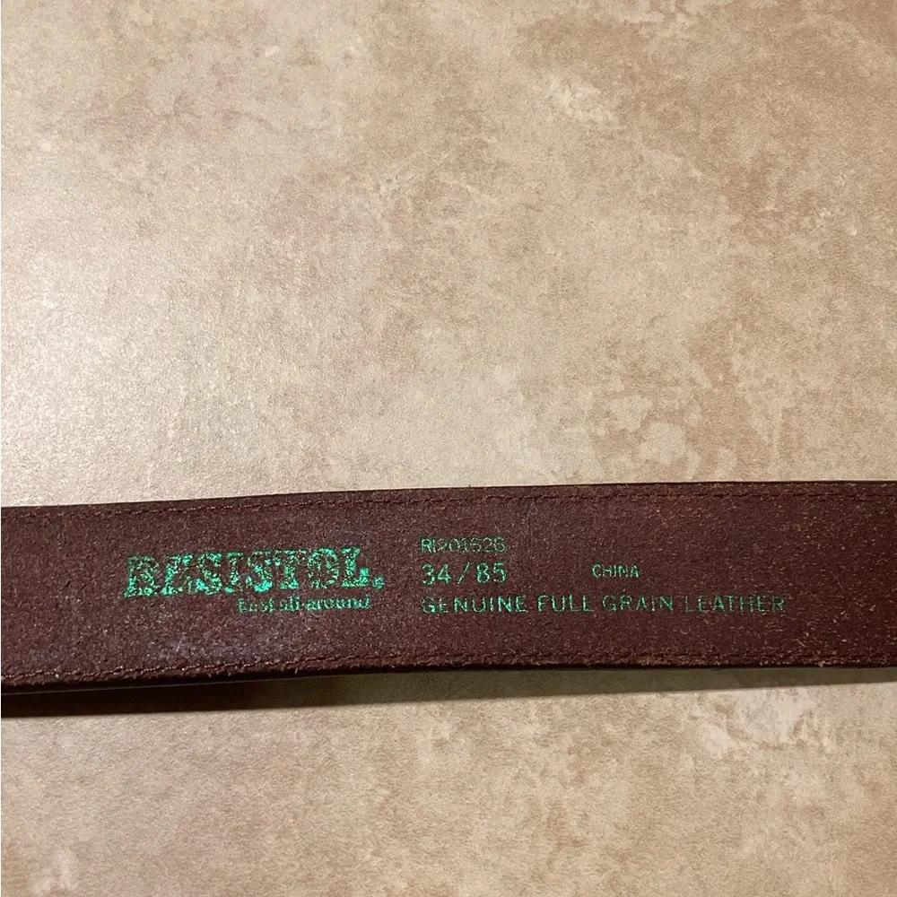 Brown Genuine Full Grain Leather Men’s Belt Size 34